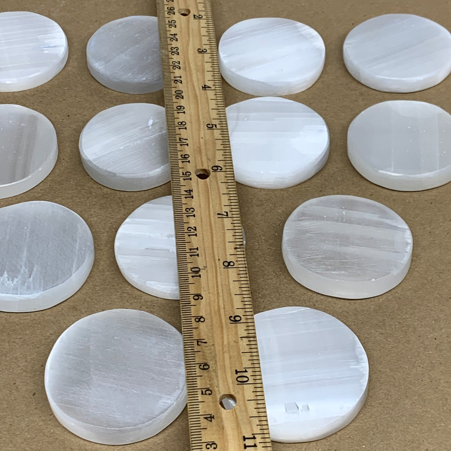 1pcs, 2"x0.4", 40g-50g, Selenite Crystal Round Disc Shape, B35983