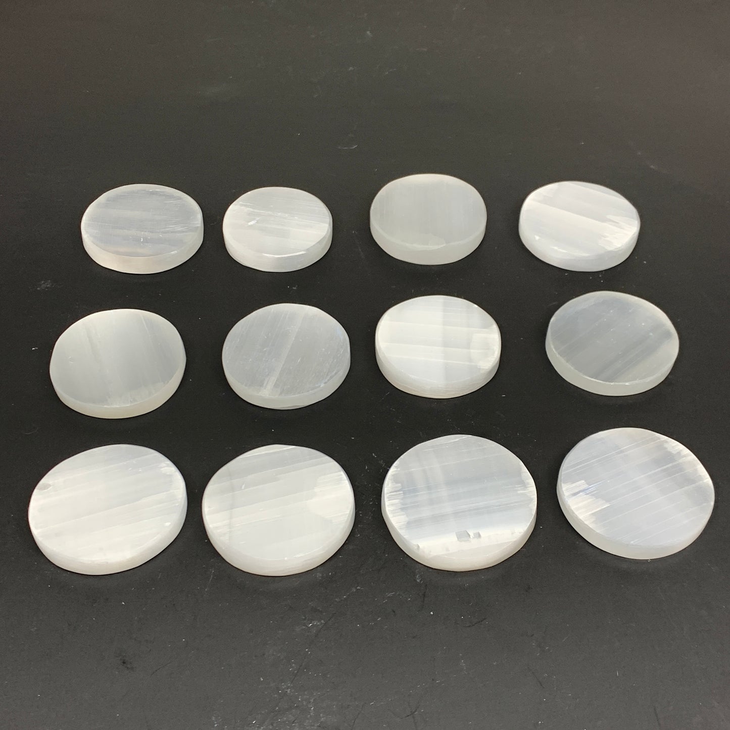 1pcs, 2"x0.4", 40g-50g, Selenite Crystal Round Disc Shape, B35983