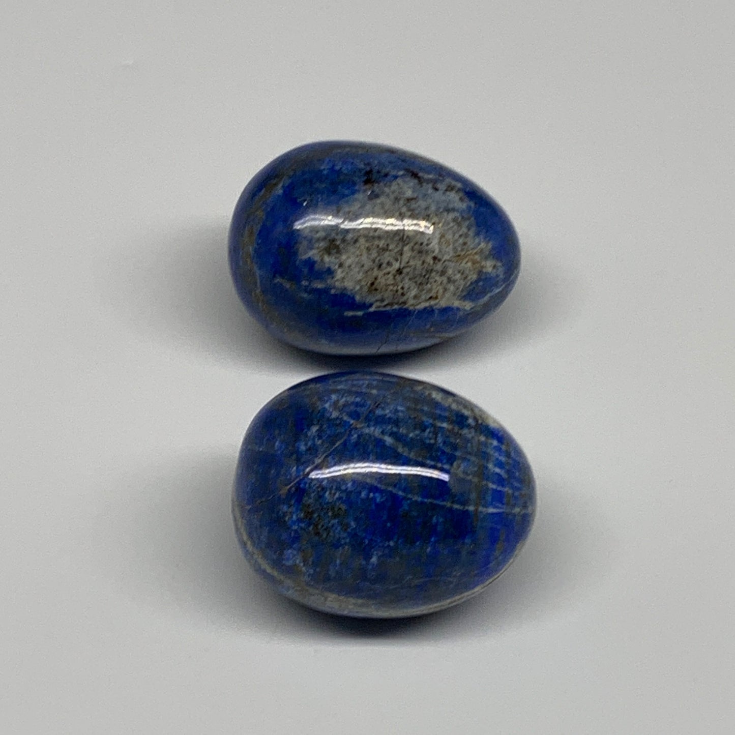 167.8g, 1.6"-1.8", 2pcs, Natural Lapis Lazuli Egg Polished @Afghanistan, B30400
