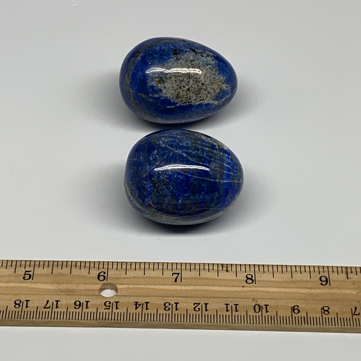 167.8g, 1.6"-1.8", 2pcs, Natural Lapis Lazuli Egg Polished @Afghanistan, B30400