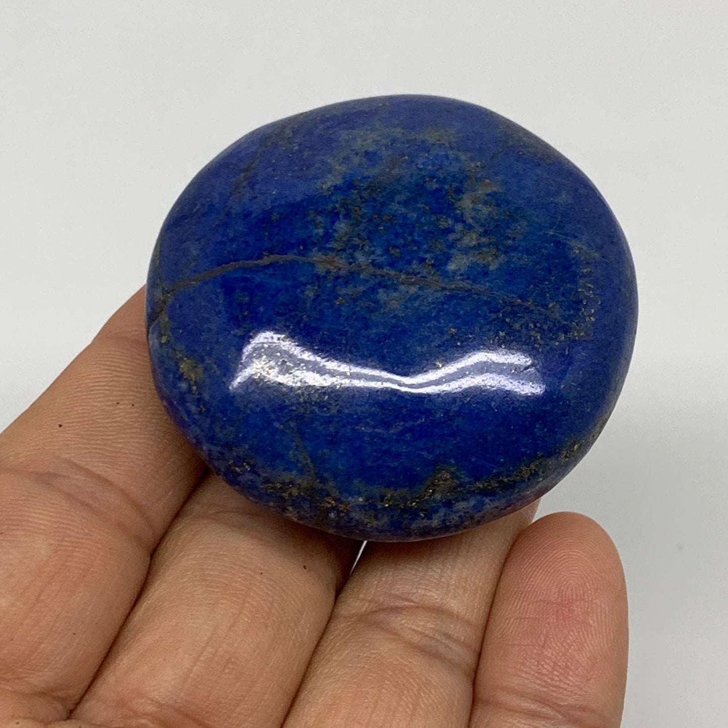 77.3g, 1.9"x1.9"x0.9", Natural Lapis Lazuli Palm Stone @Afghanistan, B36702