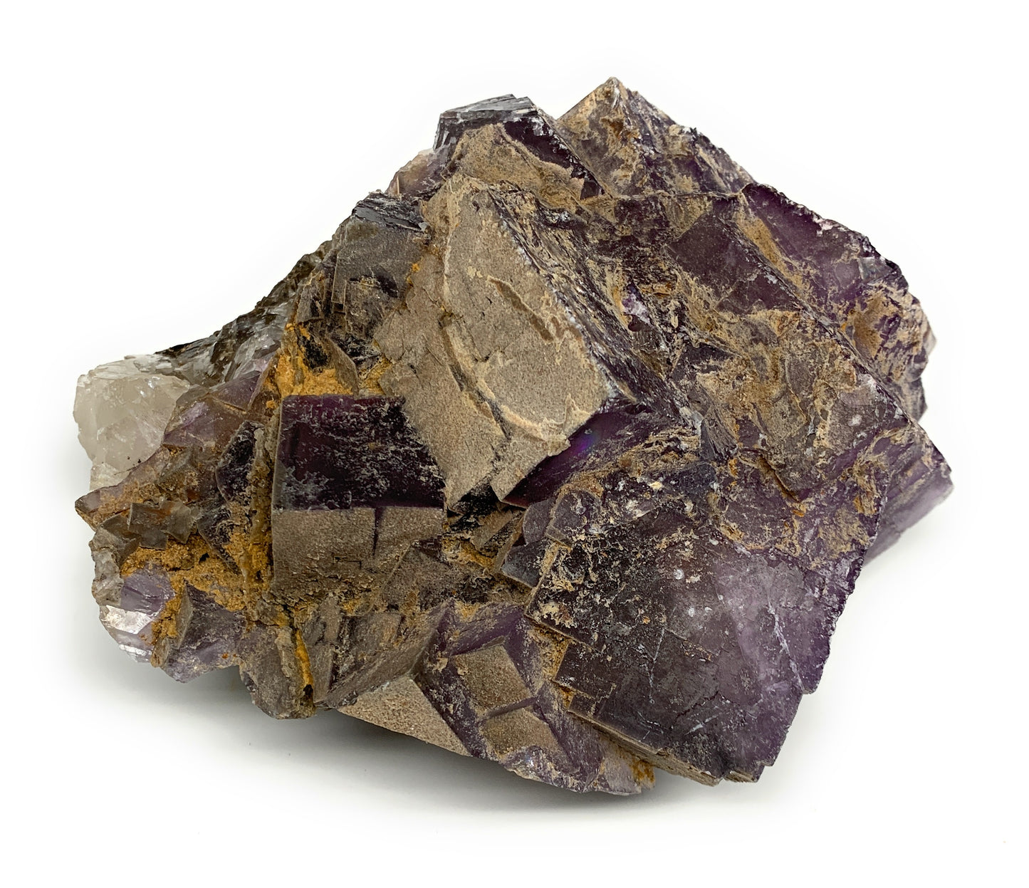 4.26 lbs, 6"x5.5"x3.2", Purple Fluorite Crystal Mineral Specimens @Pakistan, B27