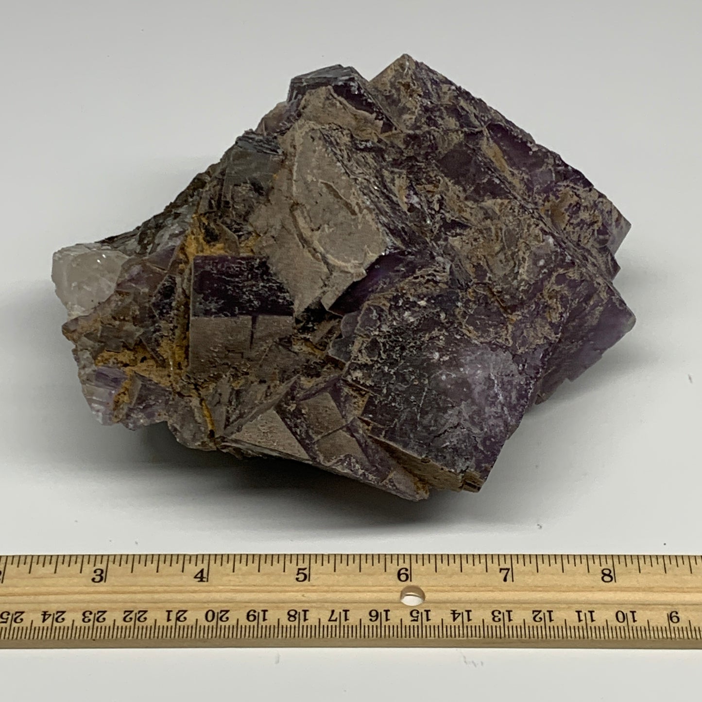 4.26 lbs, 6"x5.5"x3.2", Purple Fluorite Crystal Mineral Specimens @Pakistan, B27