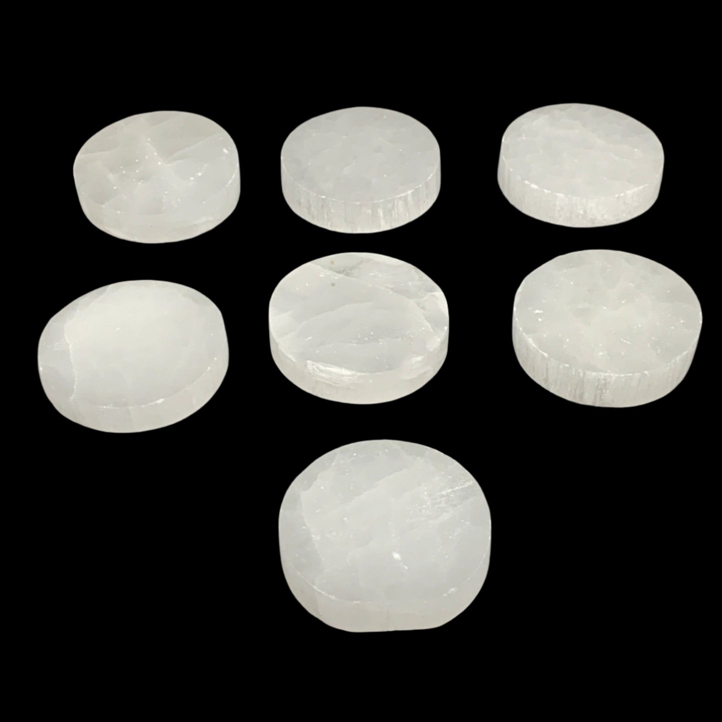 1pcs, 2.4"x0.6, 90g-105g, Selenite Crystal Round Disc Shape, B35984