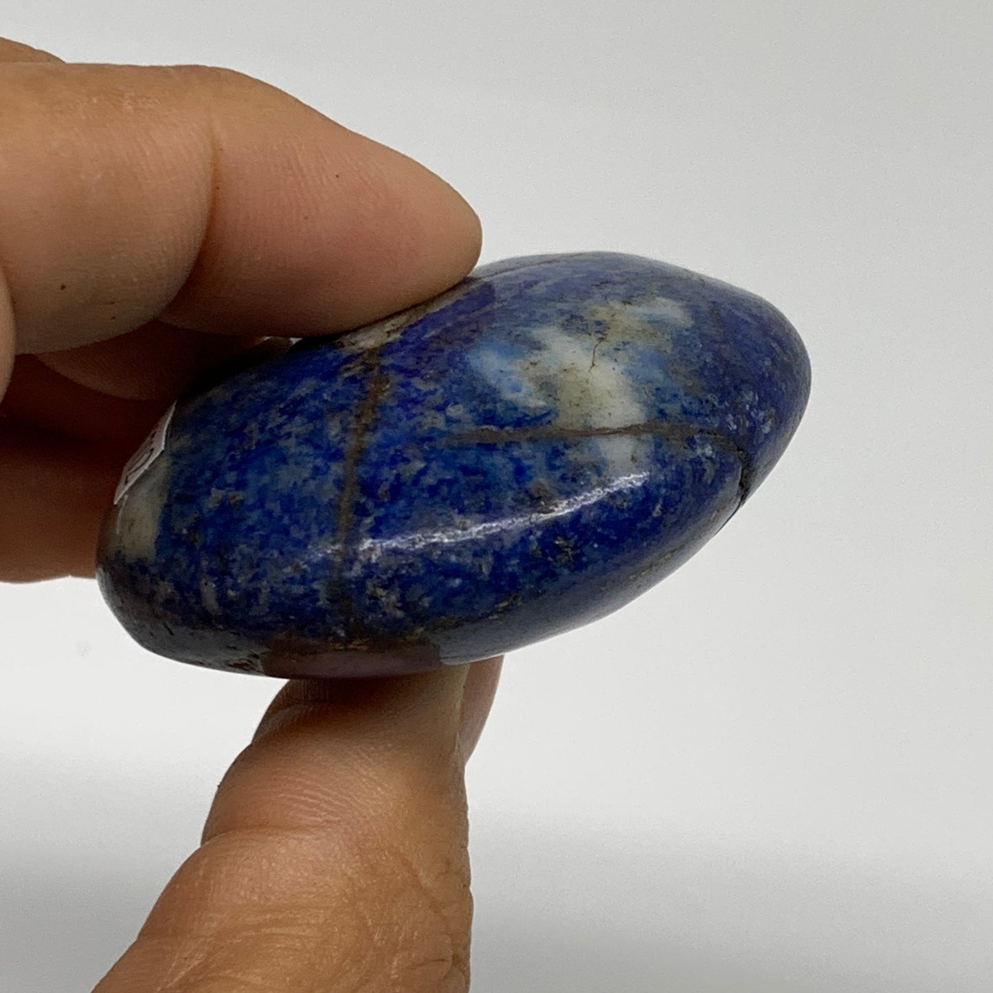 77.3g, 1.9"x1.9"x0.9", Natural Lapis Lazuli Palm Stone @Afghanistan, B36702