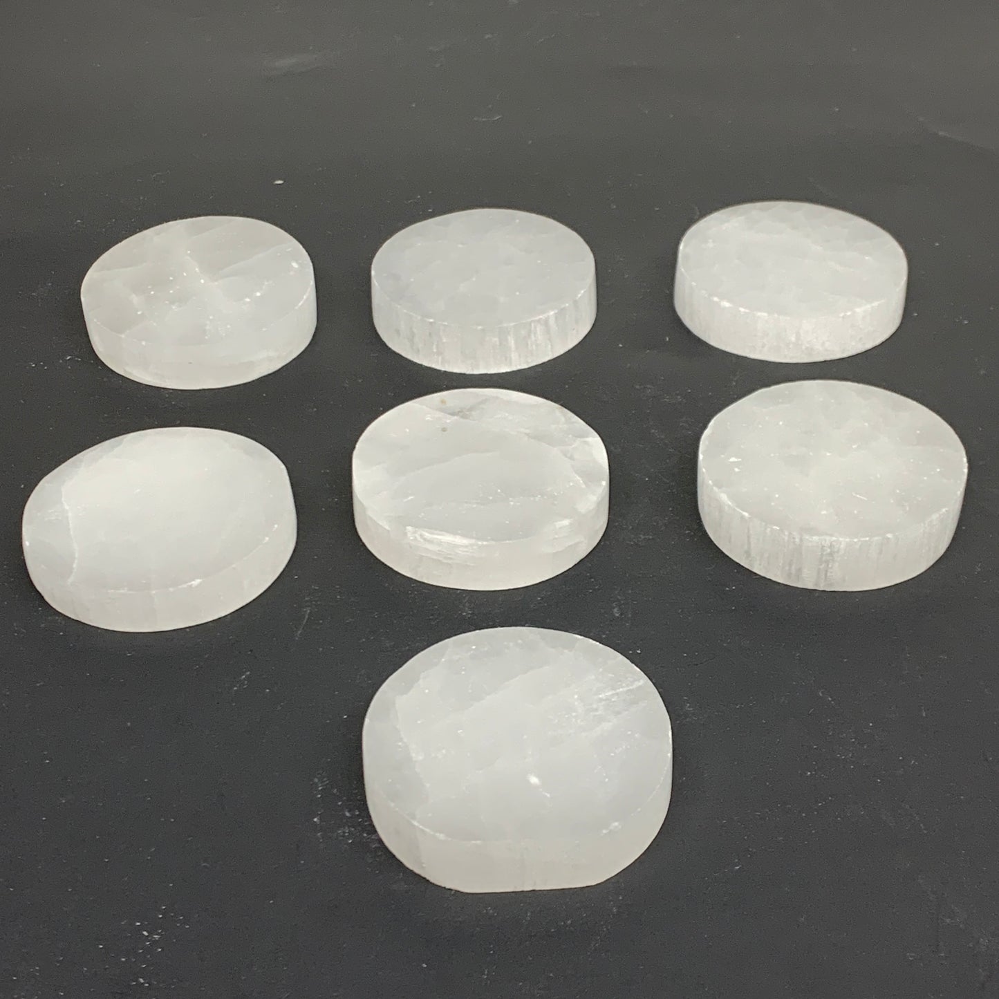 1pcs, 2.4"x0.6, 90g-105g, Selenite Crystal Round Disc Shape, B35984