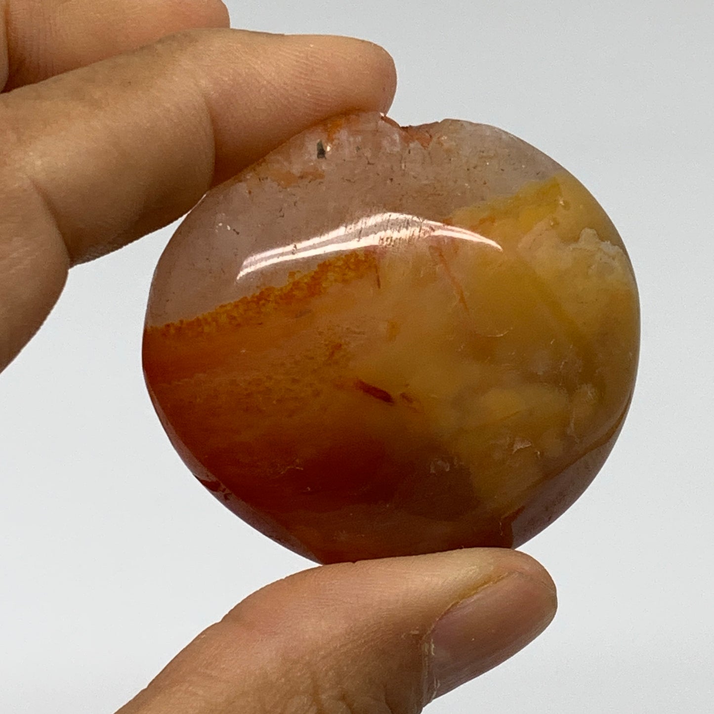 203.3g, 1.8"-2", 3pcs, Red Carnelian Palm-Stone Gem Crystal Polished, B37610