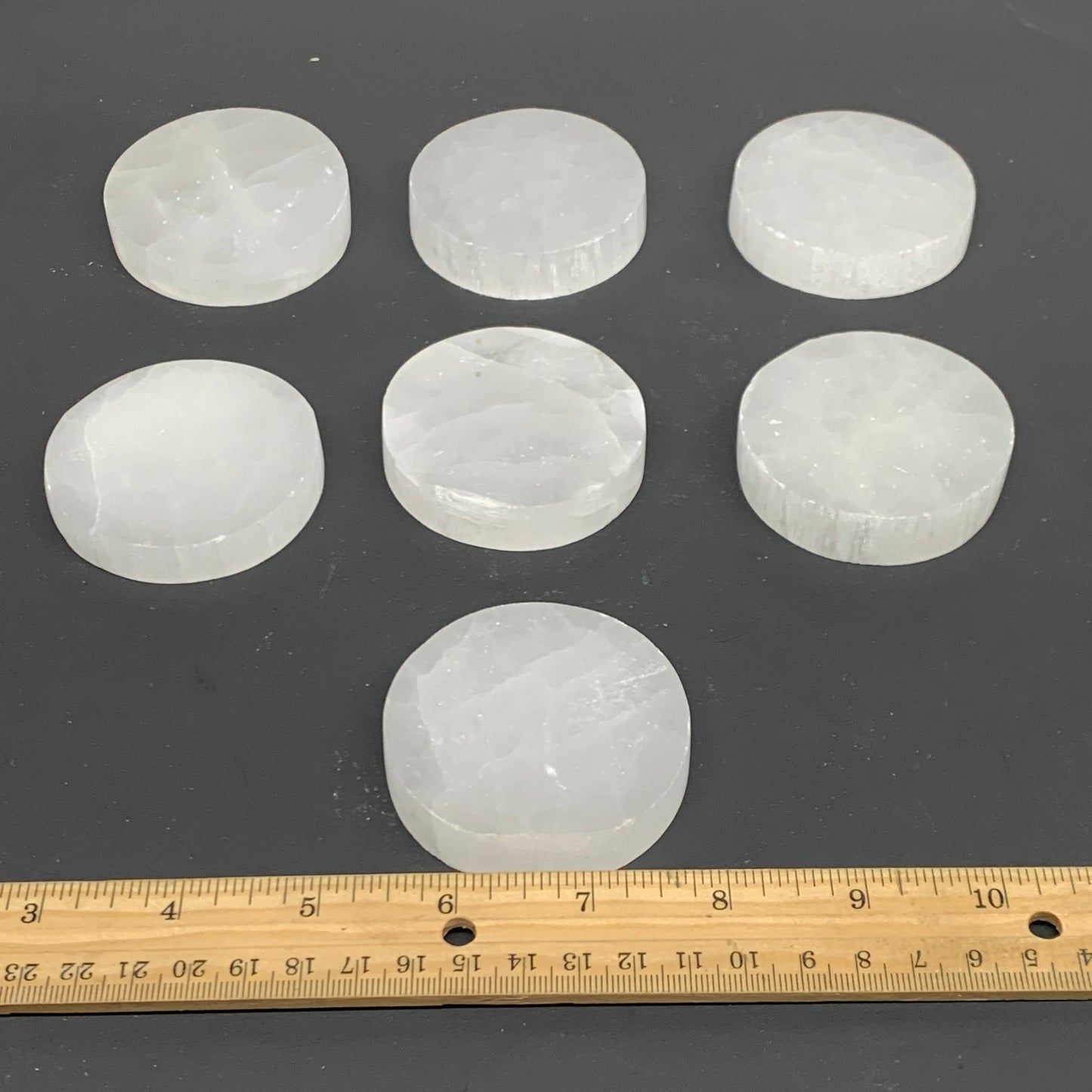 1pcs, 2.4"x0.6, 90g-105g, Selenite Crystal Round Disc Shape, B35984