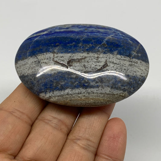 100g, 2.7"x1.9"x0.8", Natural Lapis Lazuli Palm Stone @Afghanistan, B36703
