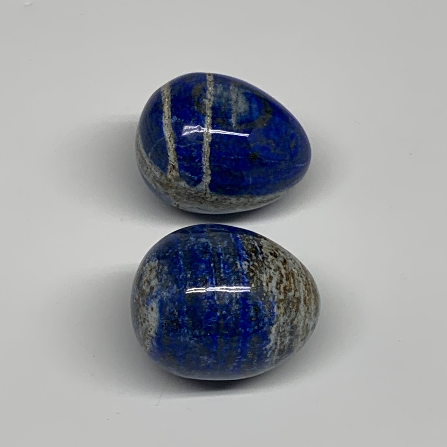 156.7g, 1.5"-1.6", 2pcs, Natural Lapis Lazuli Egg Polished @Afghanistan, B30401