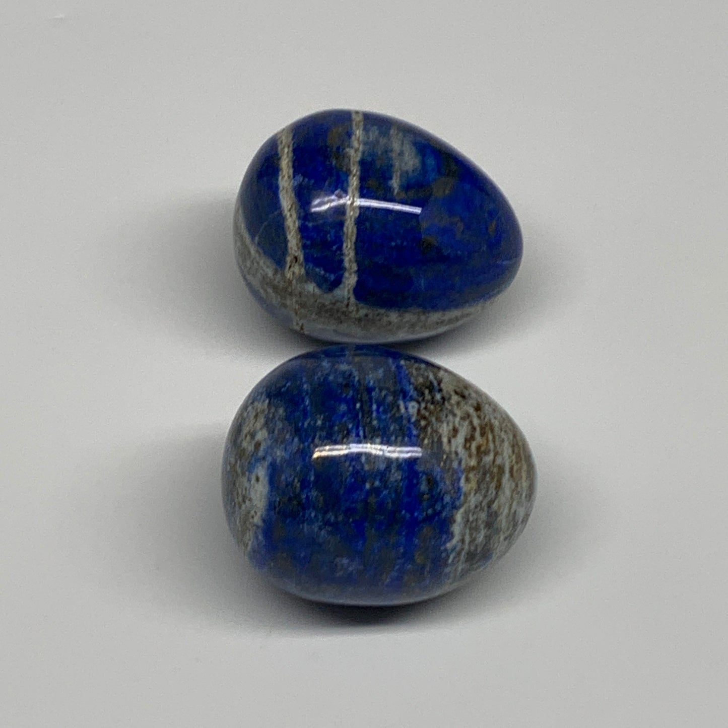 156.7g, 1.5"-1.6", 2pcs, Natural Lapis Lazuli Egg Polished @Afghanistan, B30401