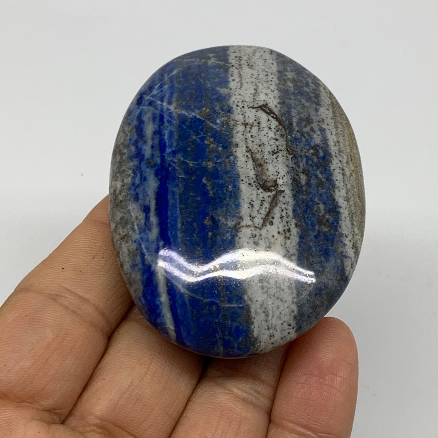 100g, 2.7"x1.9"x0.8", Natural Lapis Lazuli Palm Stone @Afghanistan, B36703