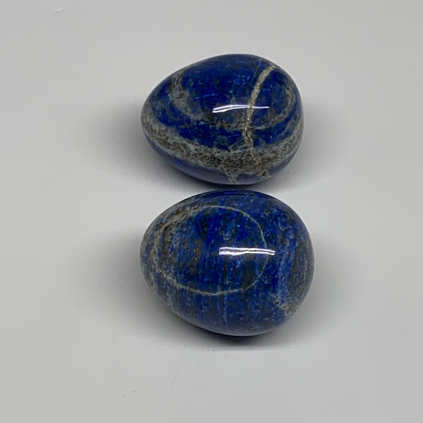 156.7g, 1.5"-1.6", 2pcs, Natural Lapis Lazuli Egg Polished @Afghanistan, B30401