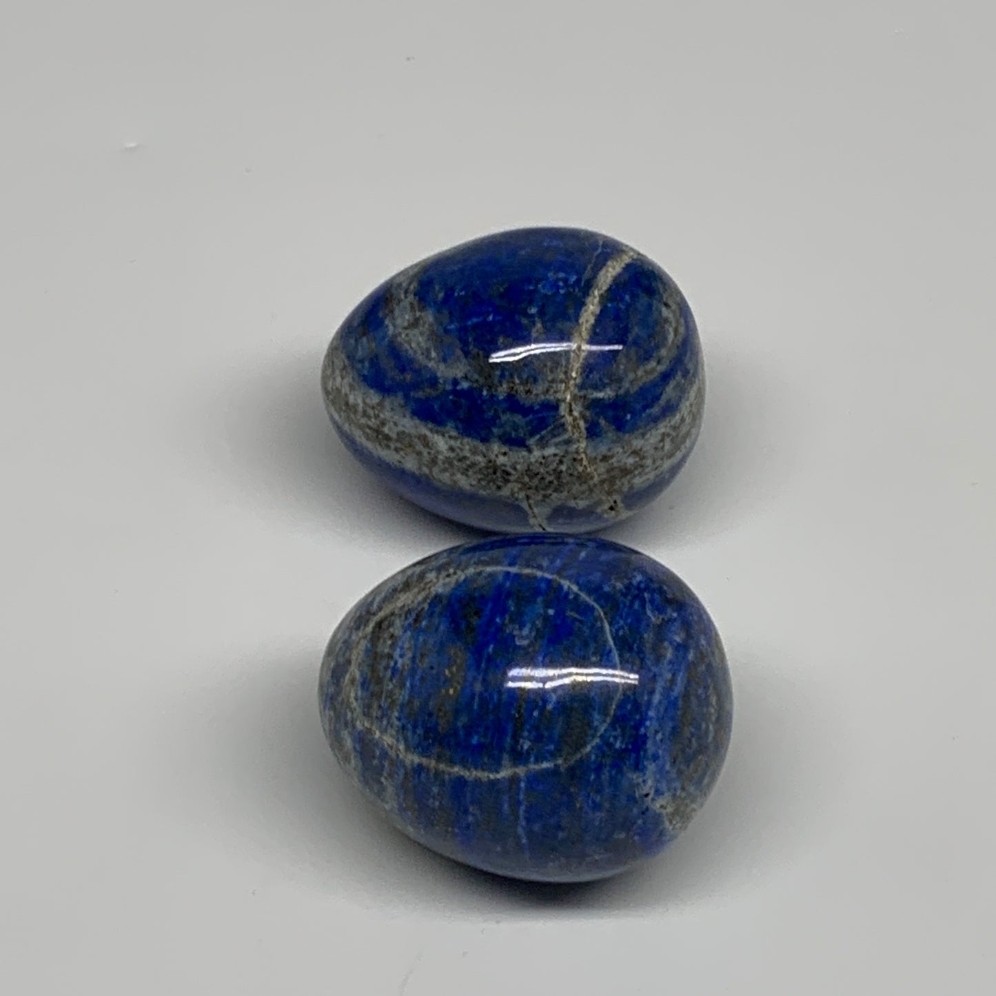 156.7g, 1.5"-1.6", 2pcs, Natural Lapis Lazuli Egg Polished @Afghanistan, B30401