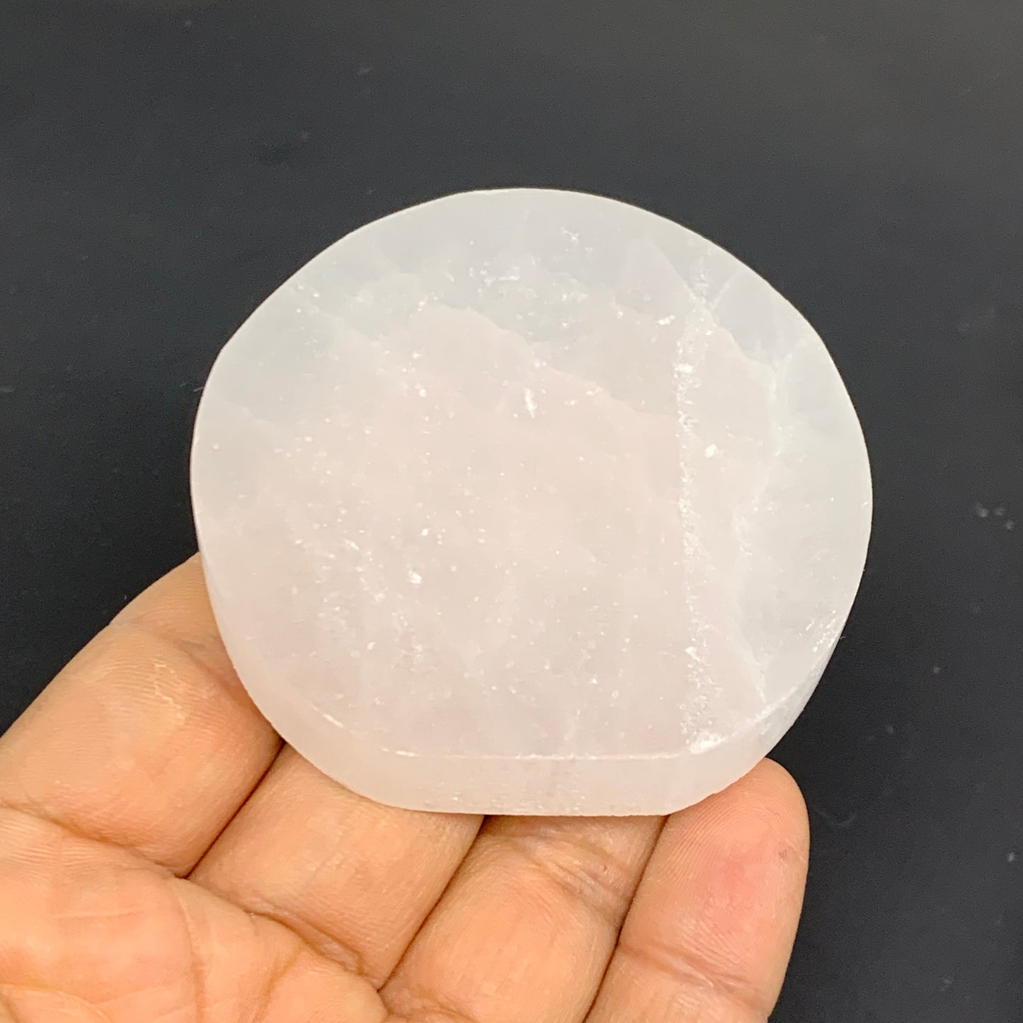 1pcs, 2.4"x0.6, 90g-105g, Selenite Crystal Round Disc Shape, B35984