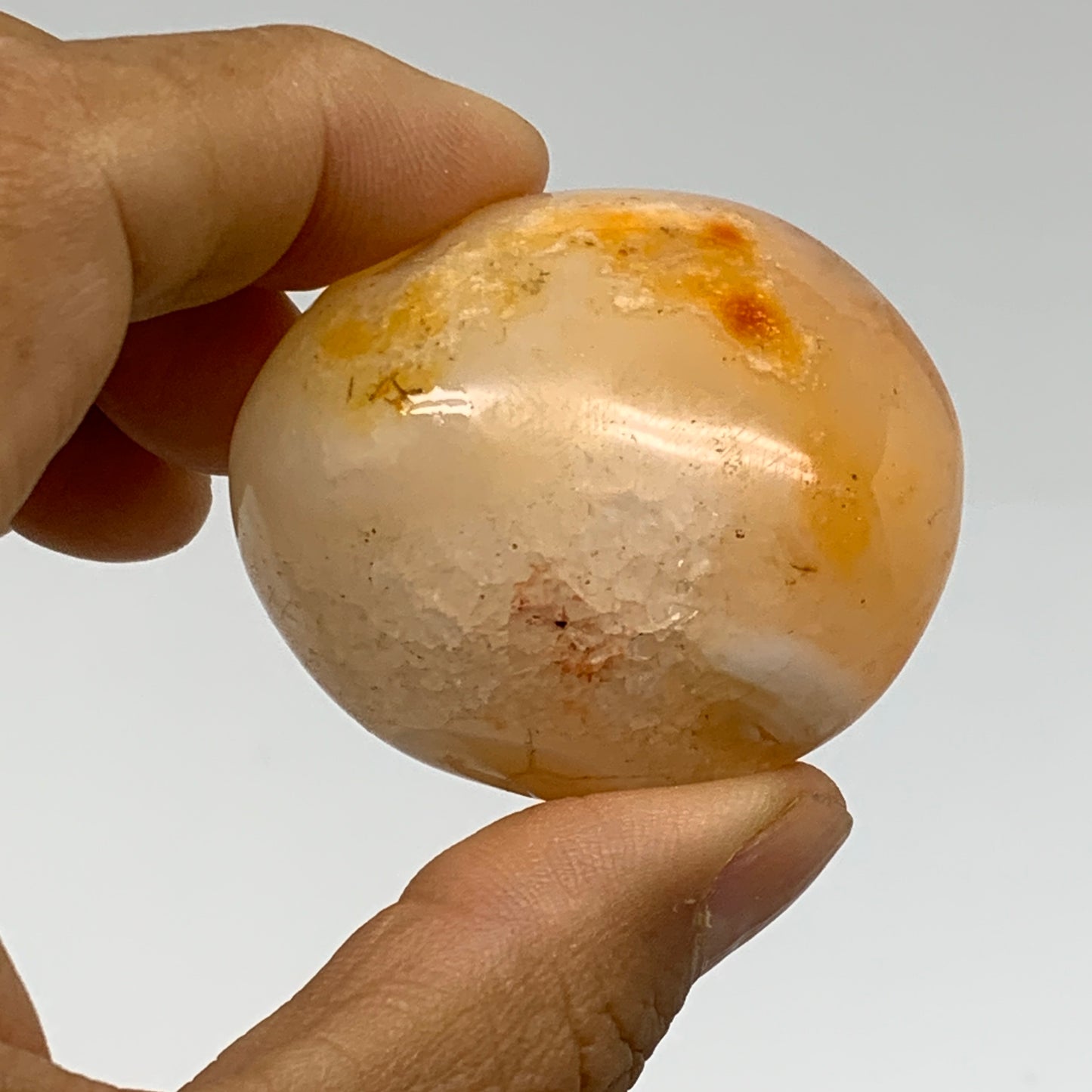 203.3g, 1.8"-2", 3pcs, Red Carnelian Palm-Stone Gem Crystal Polished, B37610