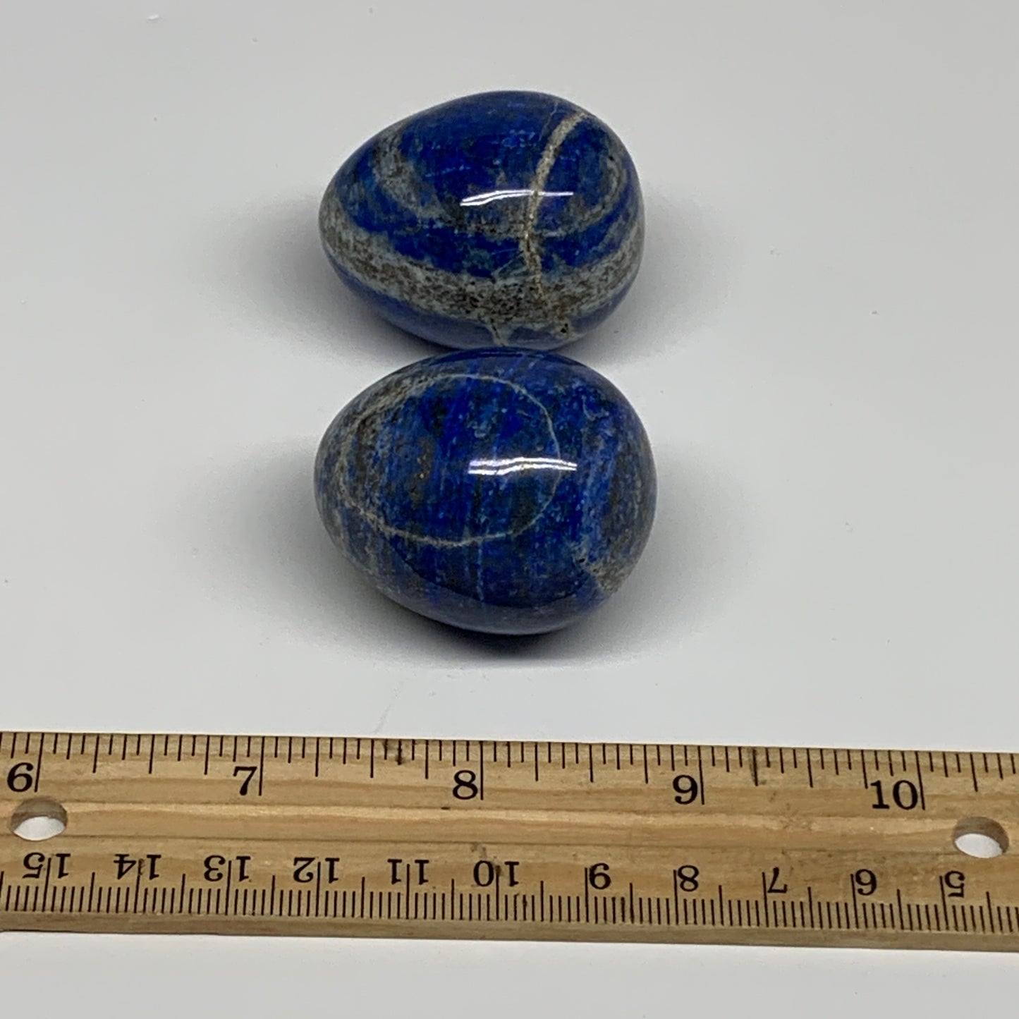 156.7g, 1.5"-1.6", 2pcs, Natural Lapis Lazuli Egg Polished @Afghanistan, B30401