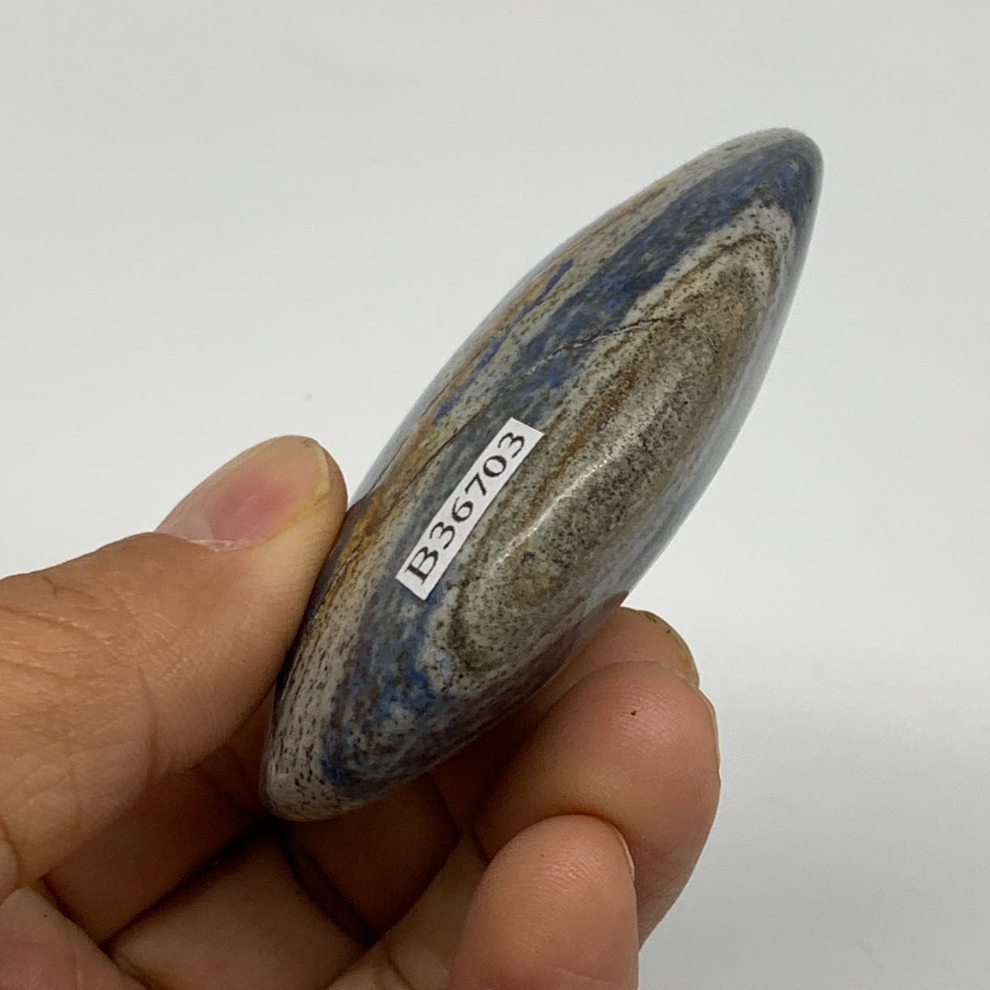 100g, 2.7"x1.9"x0.8", Natural Lapis Lazuli Palm Stone @Afghanistan, B36703