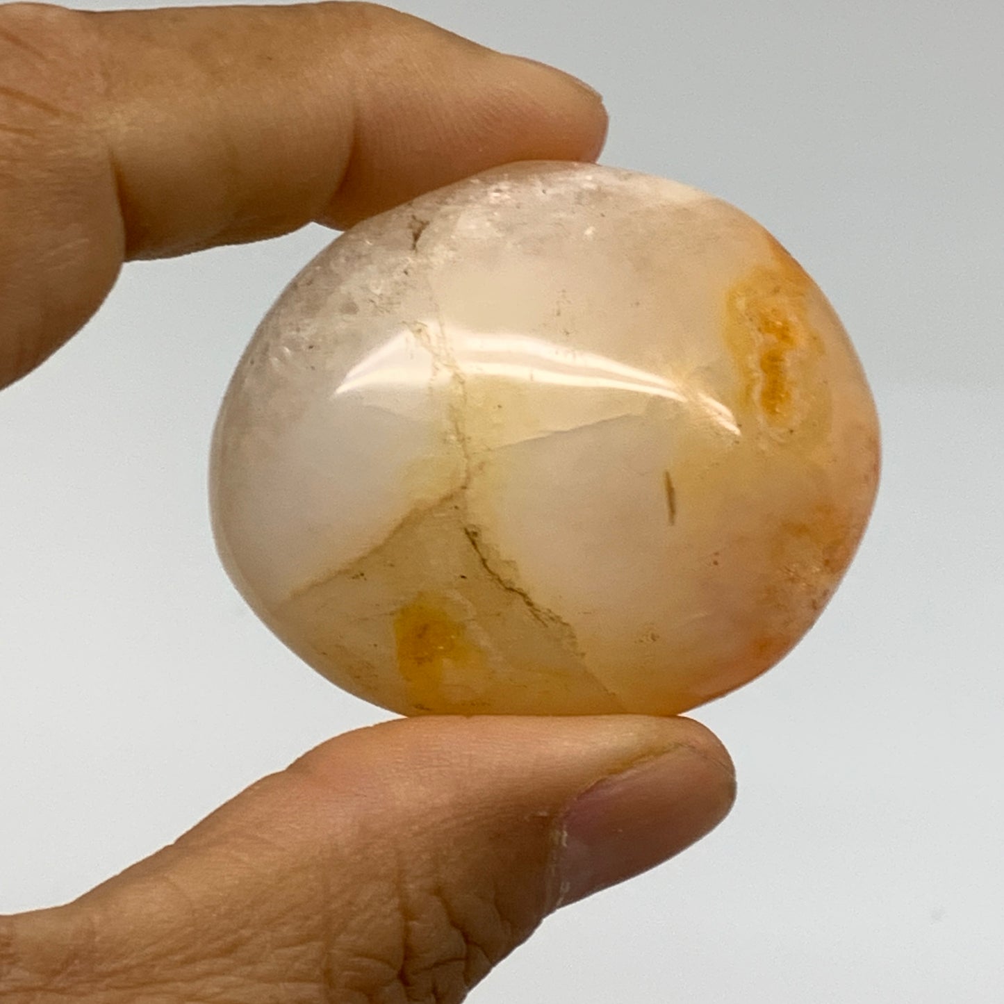 203.3g, 1.8"-2", 3pcs, Red Carnelian Palm-Stone Gem Crystal Polished, B37610