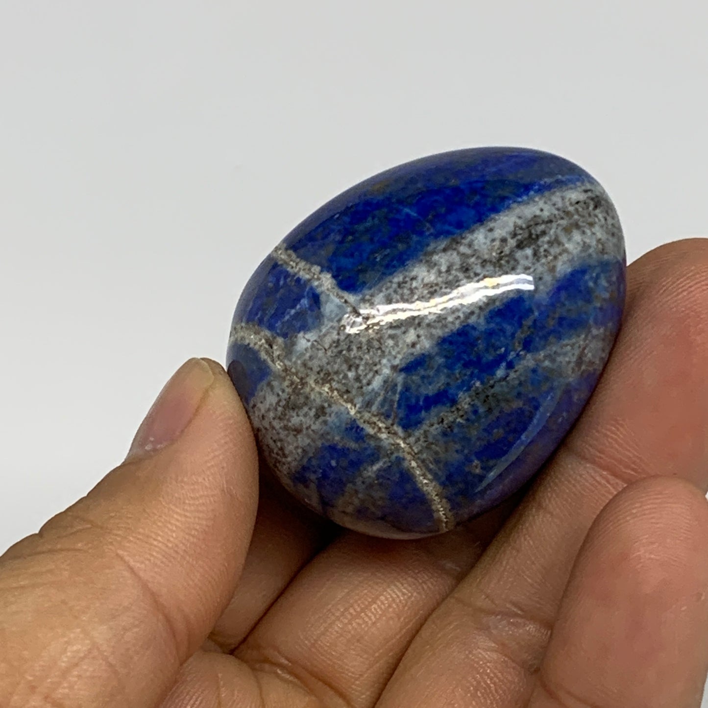 156.7g, 1.5"-1.6", 2pcs, Natural Lapis Lazuli Egg Polished @Afghanistan, B30401