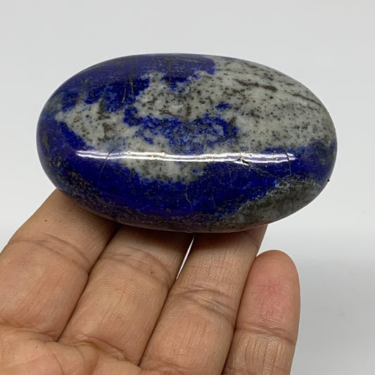 128.5g, 2.7"x1.8"x1", Natural Lapis Lazuli Palm Stone @Afghanistan, B36704