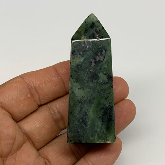 68.5g, 2.7"x1"x0.9", Serpentine Point Tower Obelisk Crystal @Pakistan, B29665