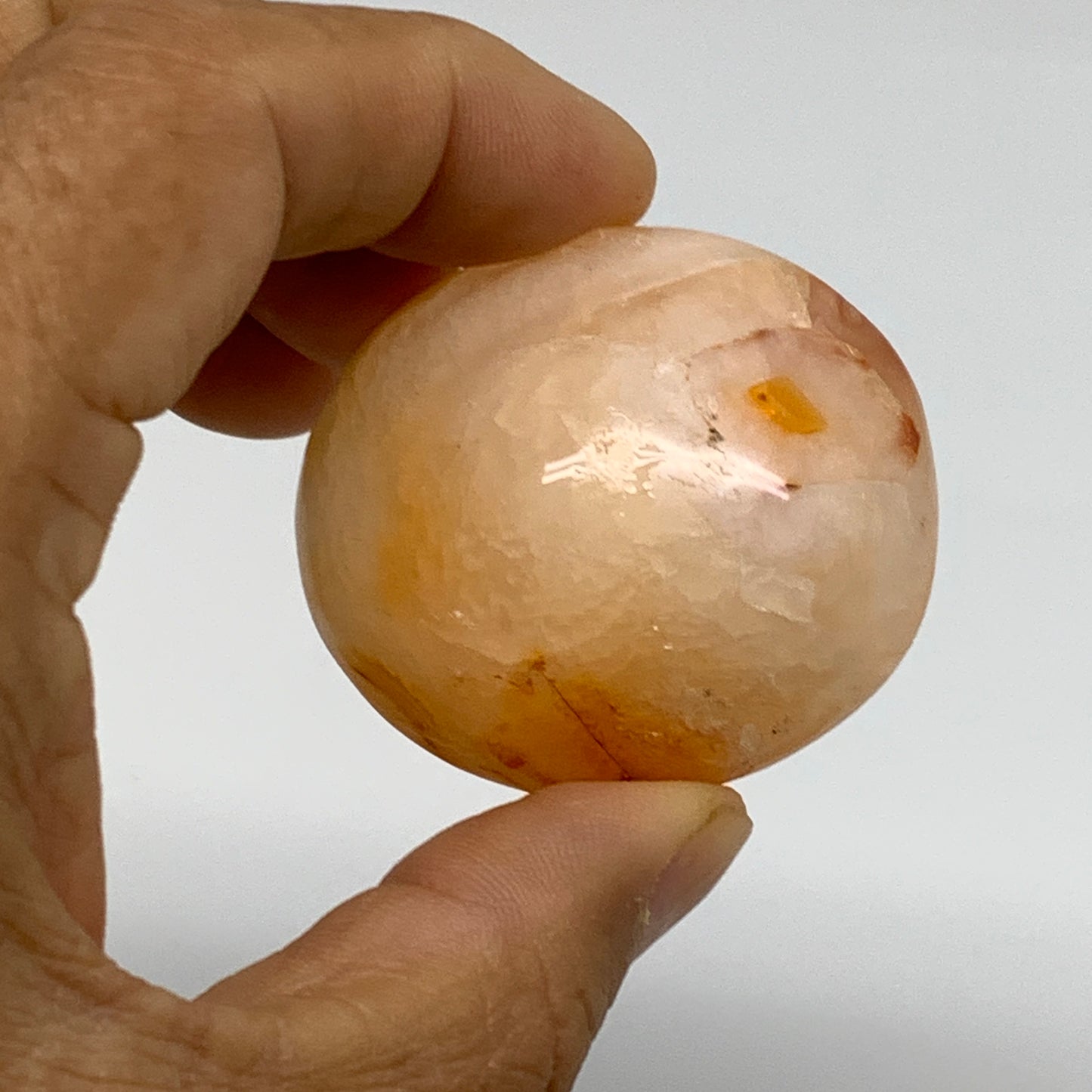 135.4g, 1.7"-1.9", 3pcs, Red Carnelian Palm-Stone Gem Crystal Polished, B37611