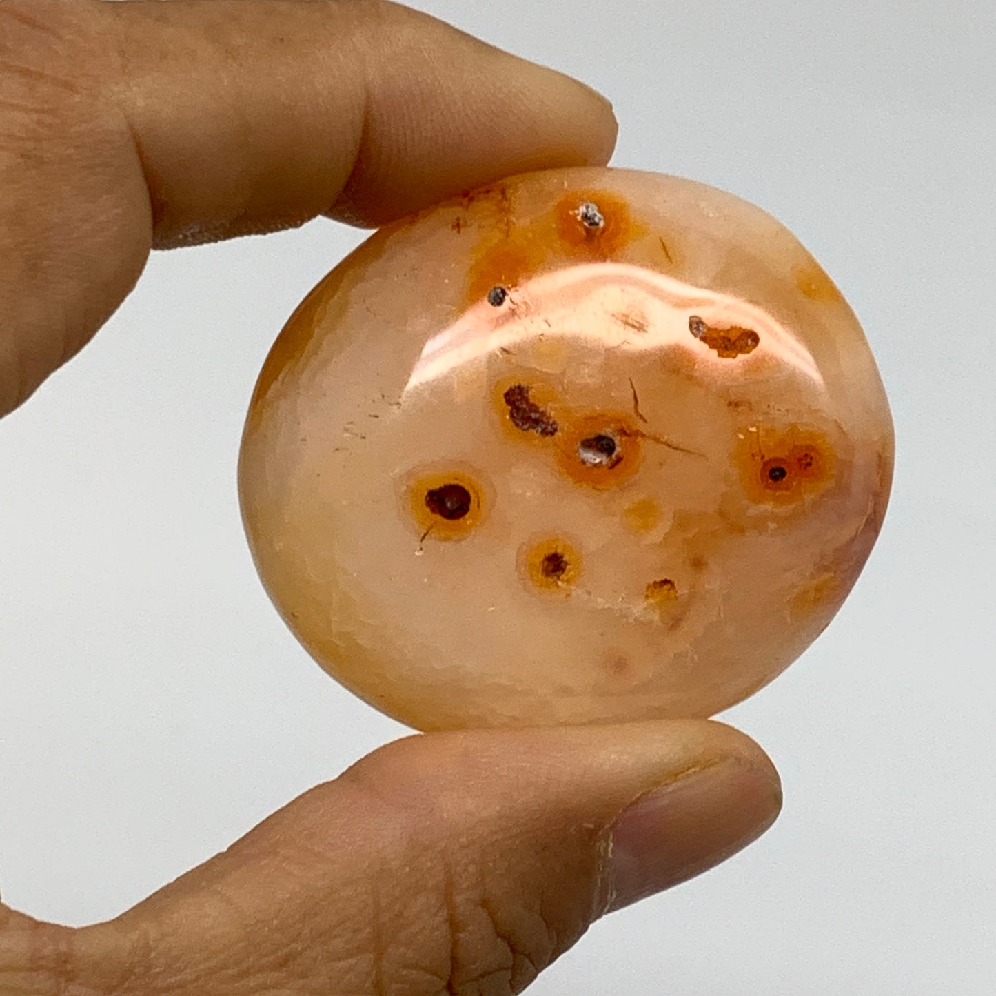 135.4g, 1.7"-1.9", 3pcs, Red Carnelian Palm-Stone Gem Crystal Polished, B37611