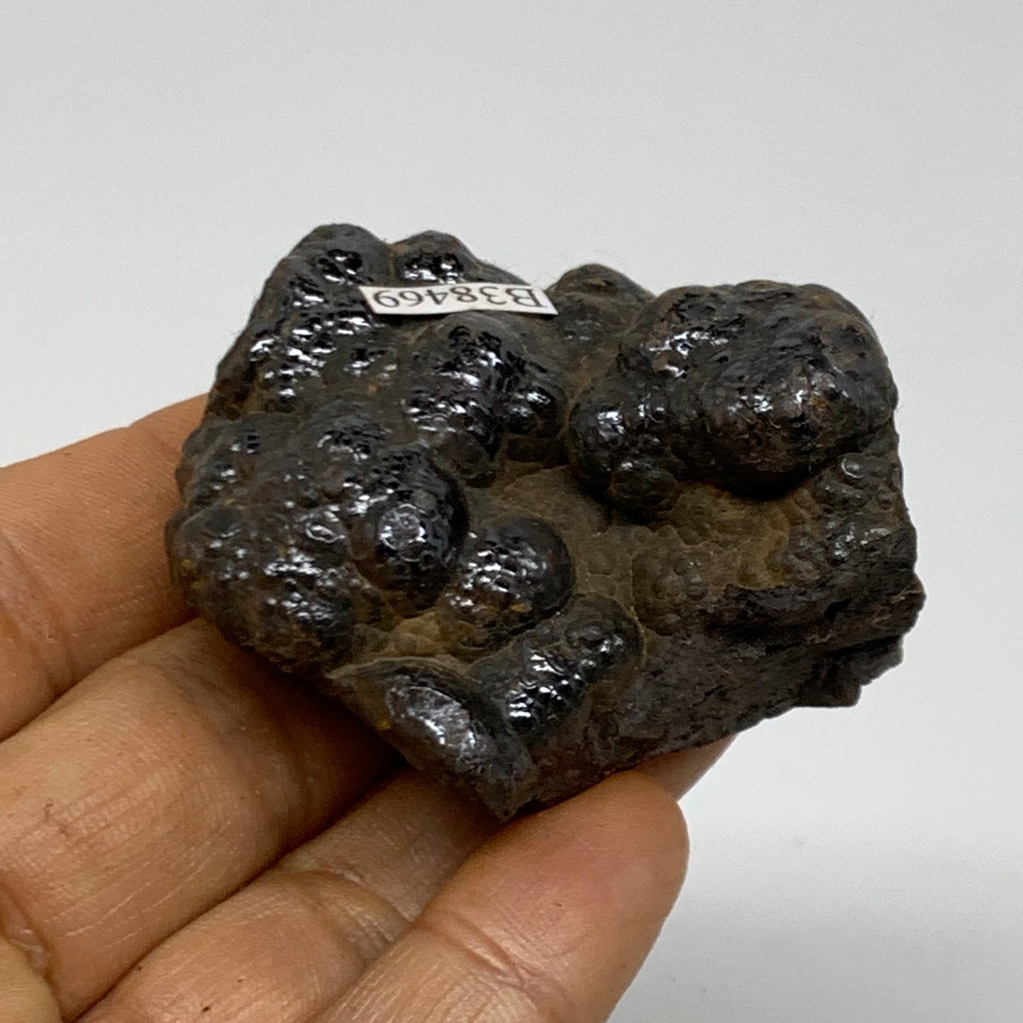 121.2g, 2.1"x2"x1.3", Rough Hematite Botryoidal Mineral Crystal, B38469