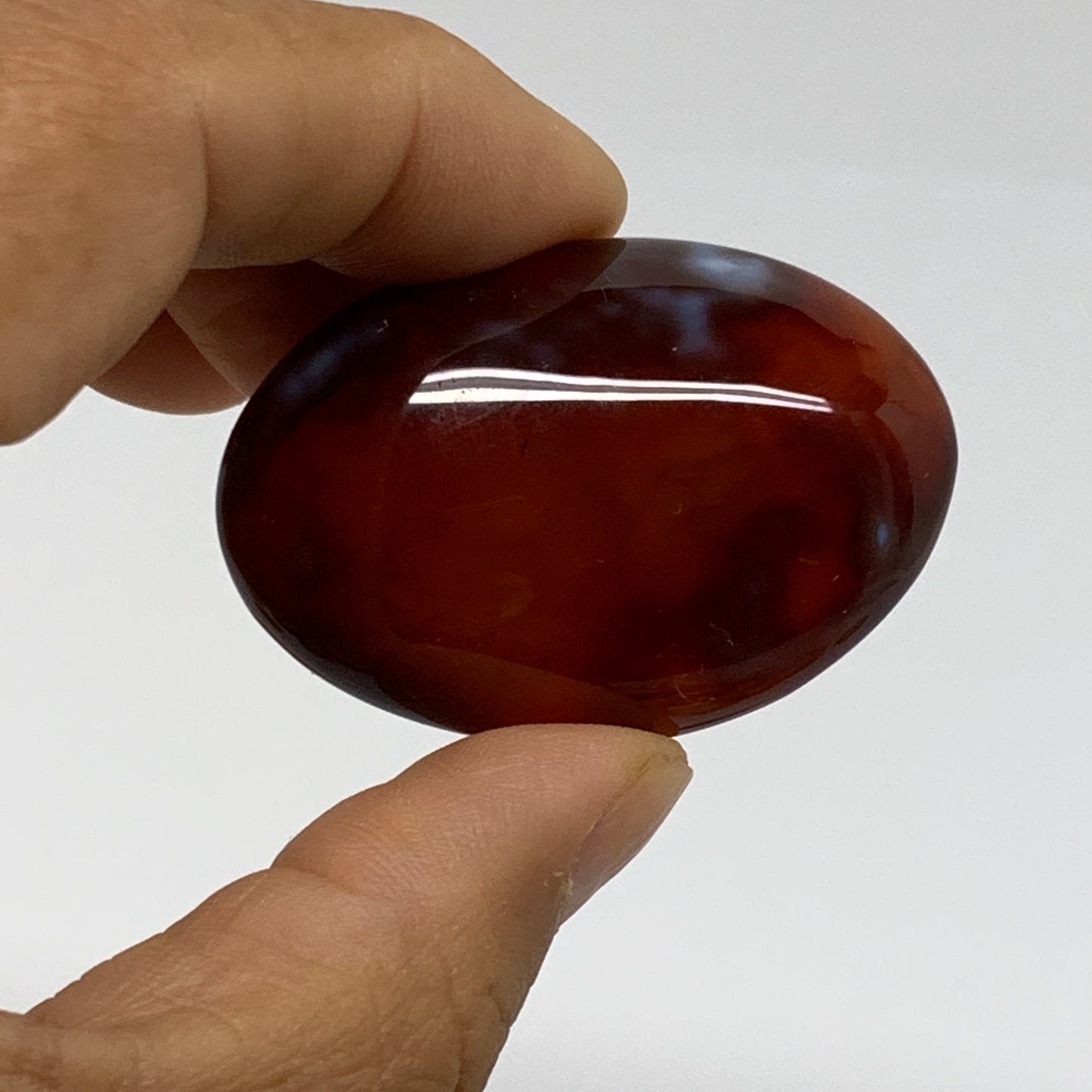 135.4g, 1.7"-1.9", 3pcs, Red Carnelian Palm-Stone Gem Crystal Polished, B37611