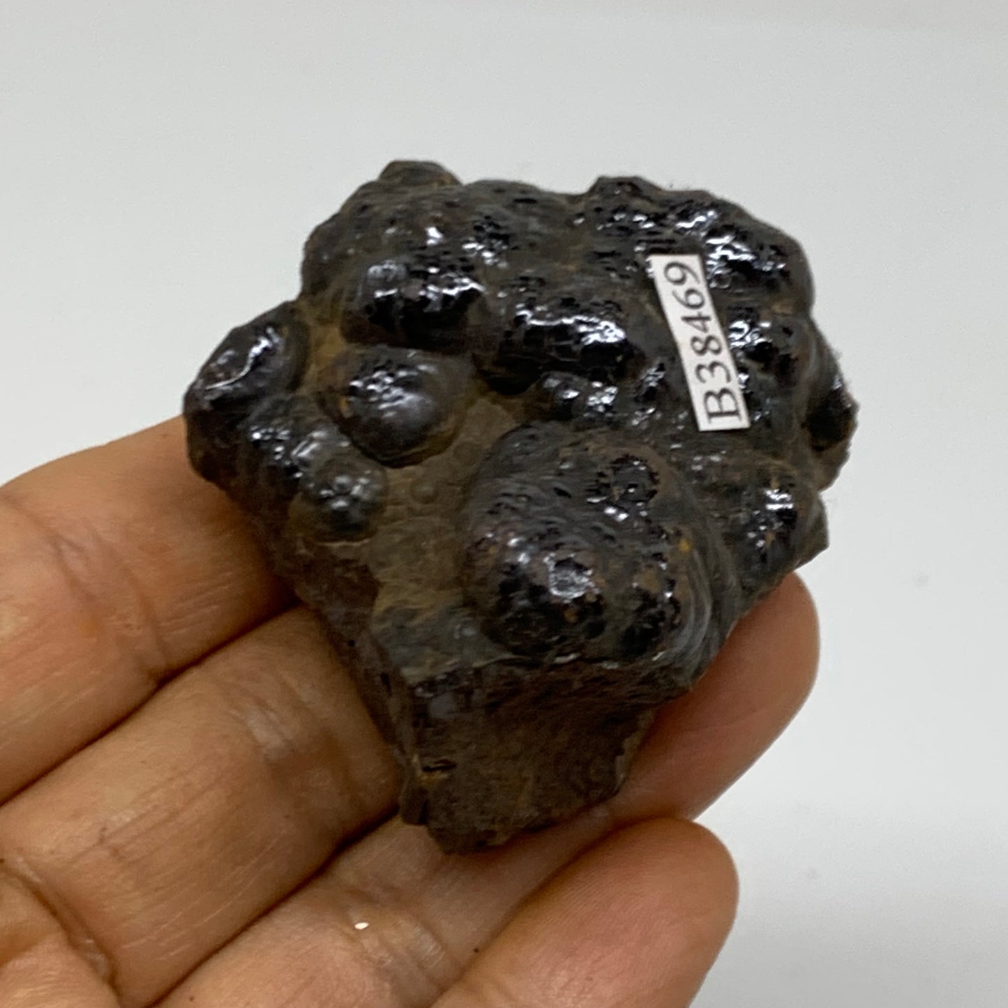121.2g, 2.1"x2"x1.3", Rough Hematite Botryoidal Mineral Crystal, B38469