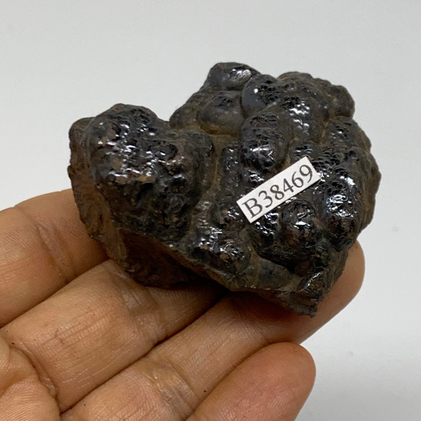 121.2g, 2.1"x2"x1.3", Rough Hematite Botryoidal Mineral Crystal, B38469