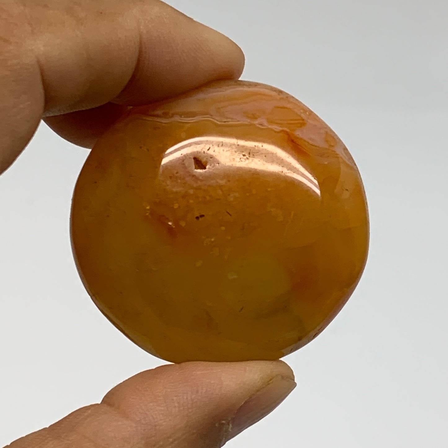 135.4g, 1.7"-1.9", 3pcs, Red Carnelian Palm-Stone Gem Crystal Polished, B37611