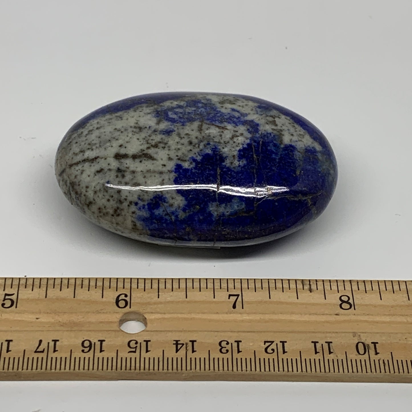 128.5g, 2.7"x1.8"x1", Natural Lapis Lazuli Palm Stone @Afghanistan, B36704