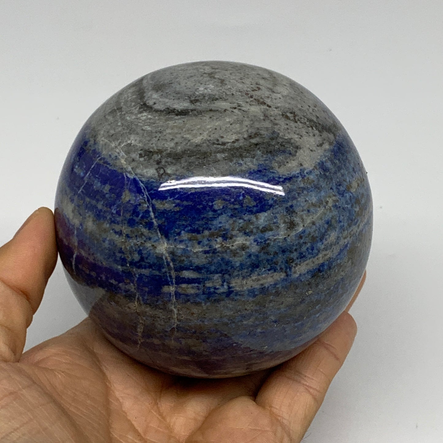 2.4 lbs, 3.5" (87mm), Lapis Lazuli Sphere Ball Gemstone @Afghanistan, B33220