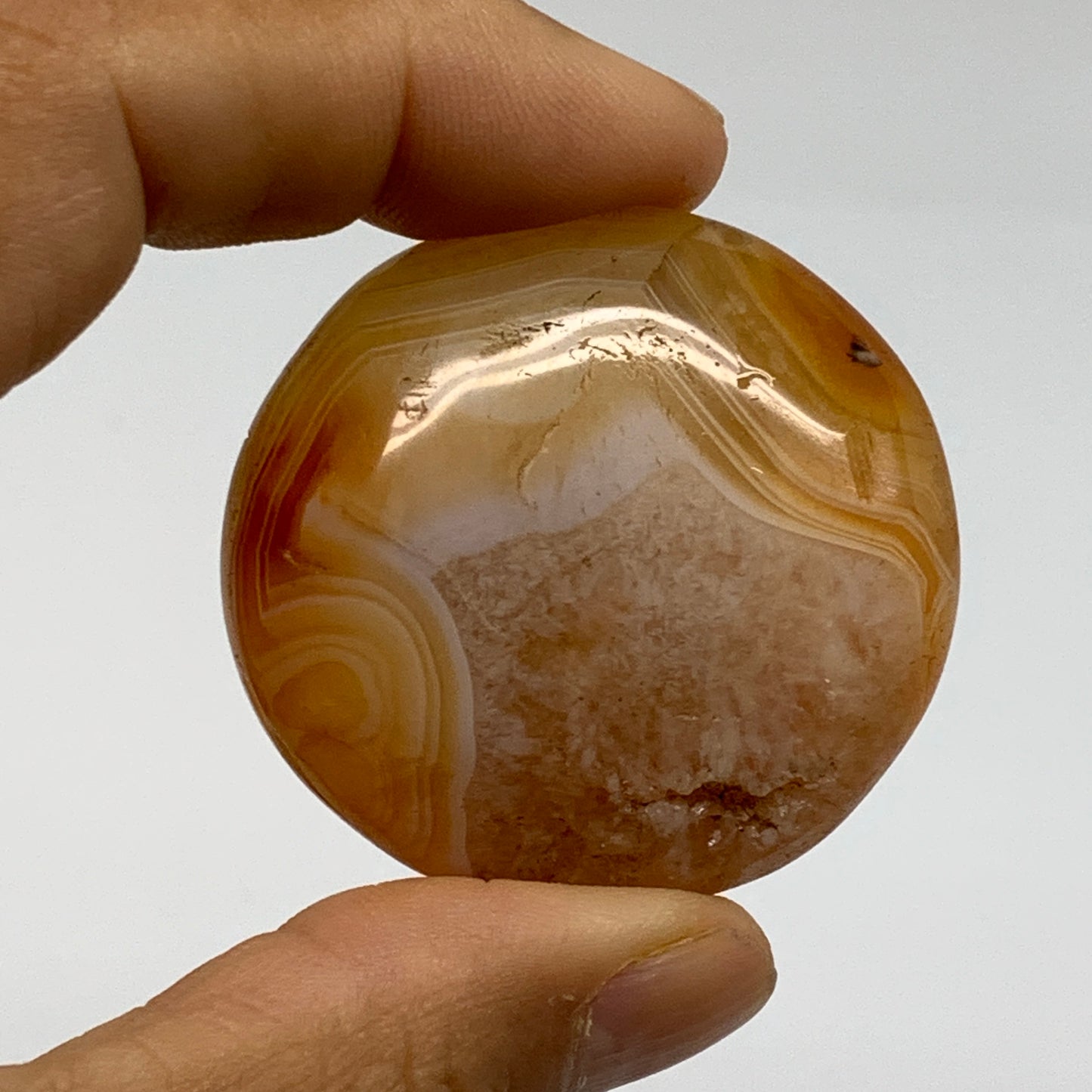 135.4g, 1.7"-1.9", 3pcs, Red Carnelian Palm-Stone Gem Crystal Polished, B37611