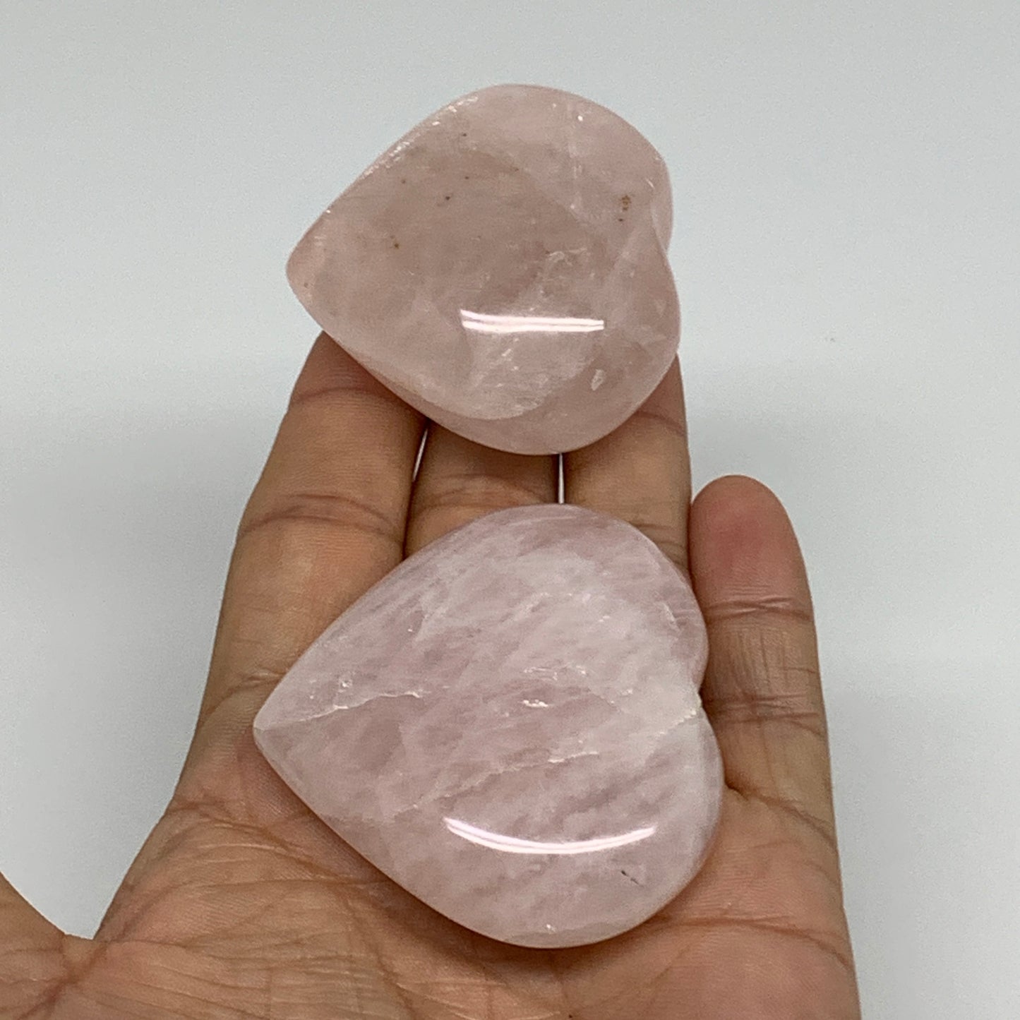 164.5g, 1.9"-2", 2pcs,  Rose Quartz Heart Healing Crystal @Madagascar, B34574