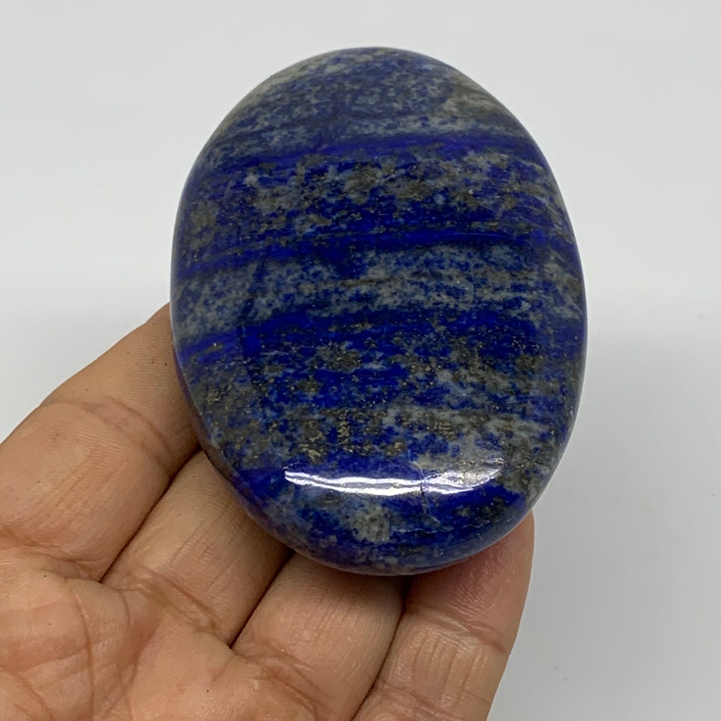 186.1g, 3.3"x2.1"x1", Natural Lapis Lazuli Palm Stone @Afghanistan, B36705