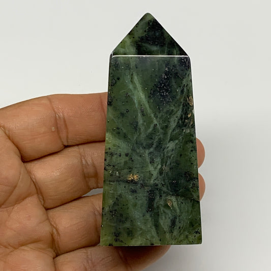 148.7g, 3.1"x1.4"x1.1", Serpentine Point Tower Obelisk Crystal @Pakistan, B29664