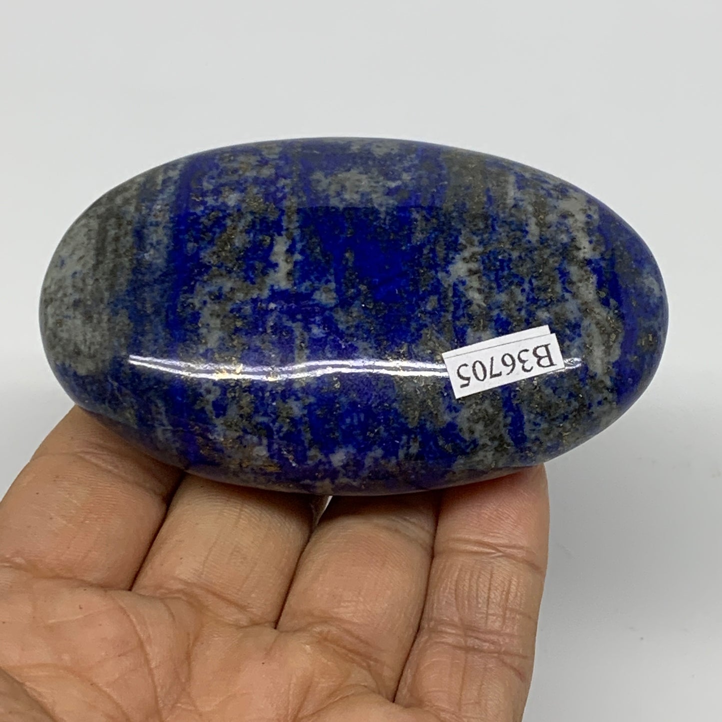 186.1g, 3.3"x2.1"x1", Natural Lapis Lazuli Palm Stone @Afghanistan, B36705