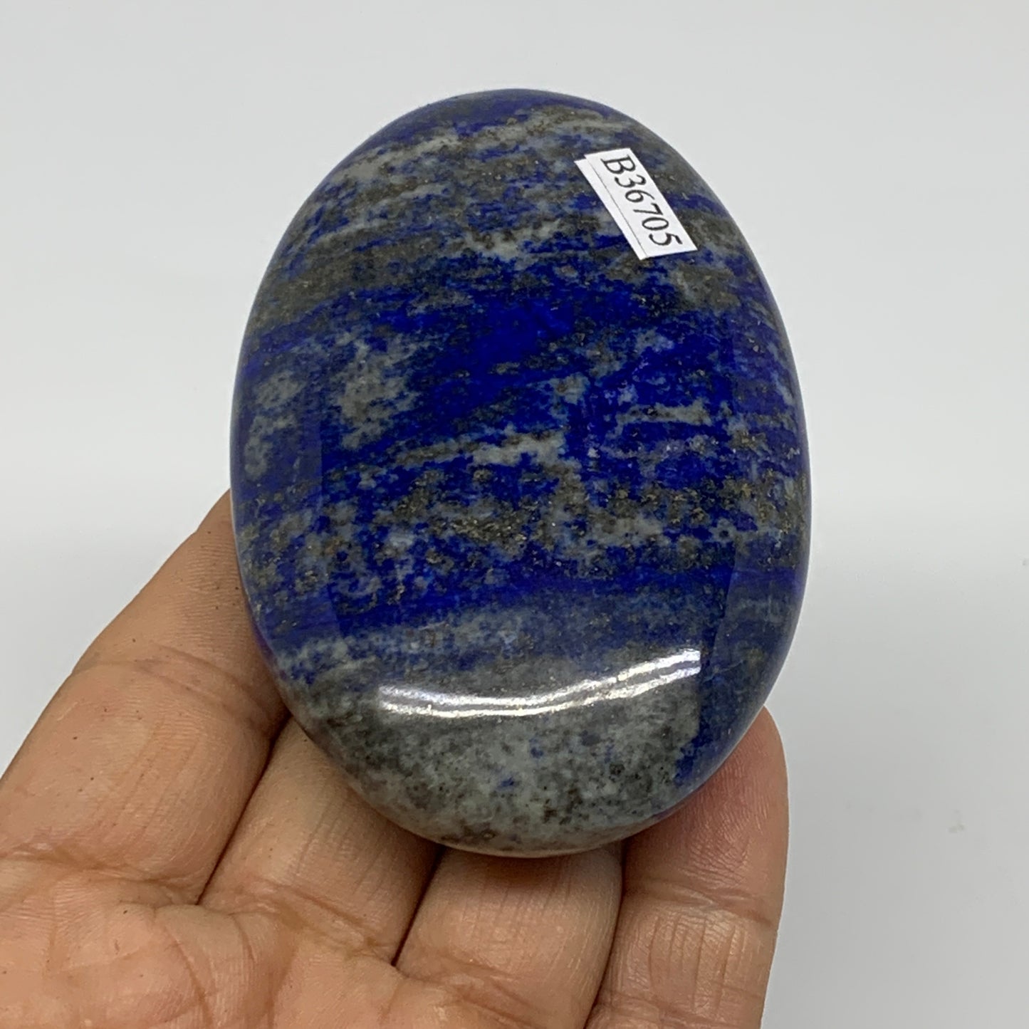 186.1g, 3.3"x2.1"x1", Natural Lapis Lazuli Palm Stone @Afghanistan, B36705