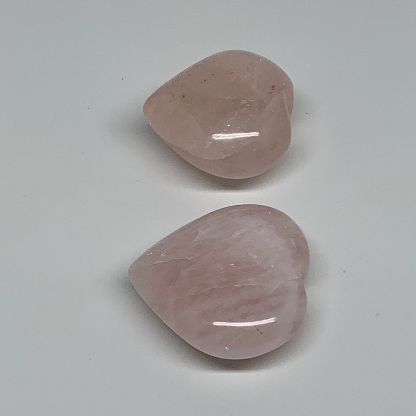 164.5g, 1.9"-2", 2pcs,  Rose Quartz Heart Healing Crystal @Madagascar, B34574