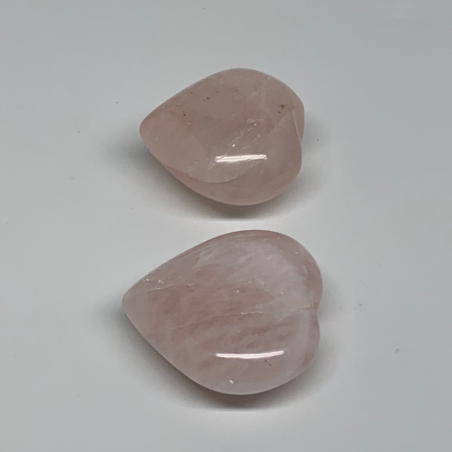164.5g, 1.9"-2", 2pcs,  Rose Quartz Heart Healing Crystal @Madagascar, B34574