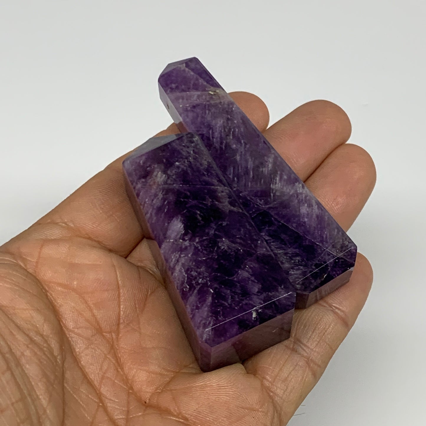 96g, 2.2"-2.7", 2pcs, Natural Amethyst Tower Point Obelisk @Brazil, B31242