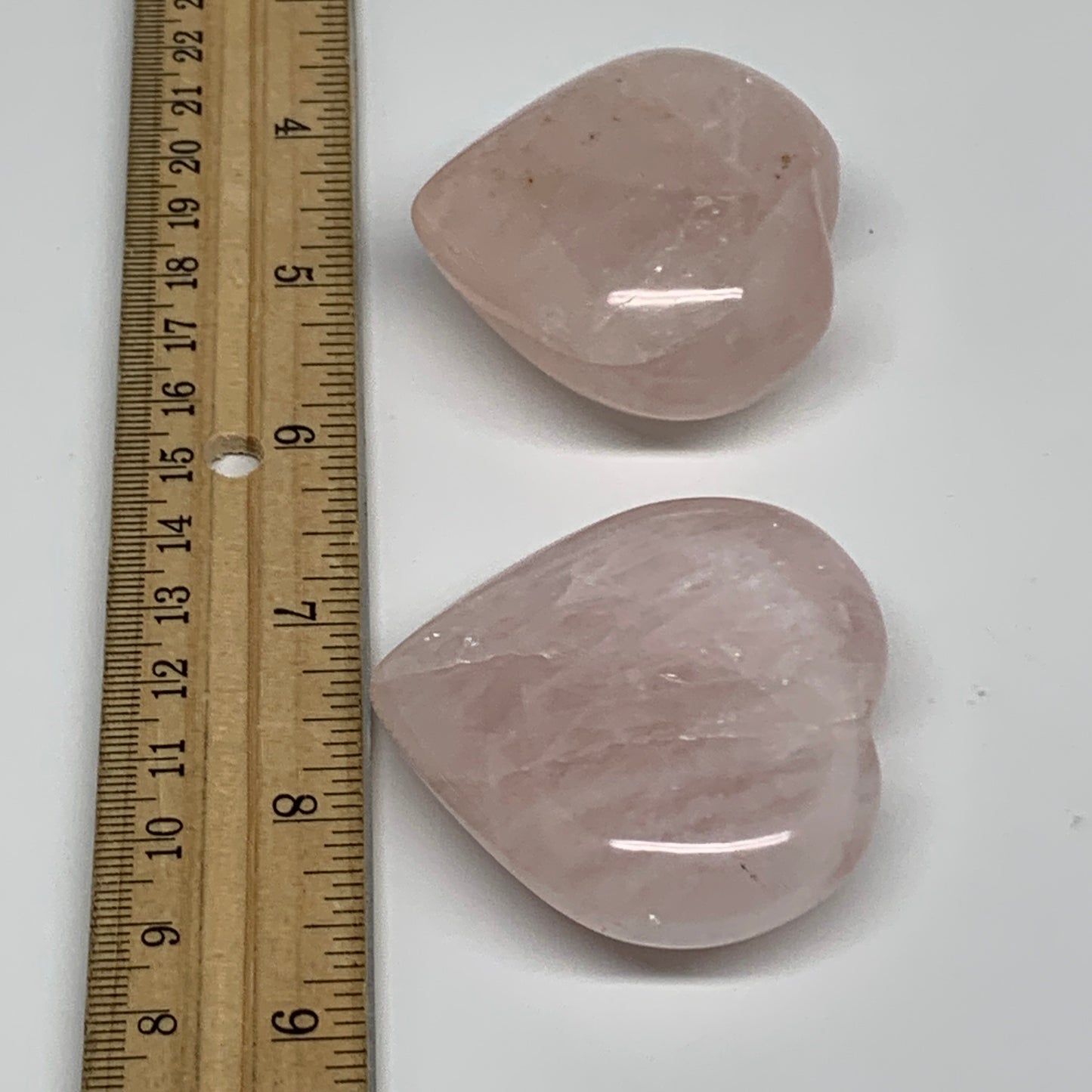164.5g, 1.9"-2", 2pcs,  Rose Quartz Heart Healing Crystal @Madagascar, B34574
