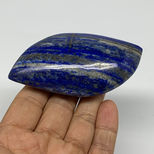 133g, 4"x1.8"x0.9", Natural Lapis Lazuli Palm Stone @Afghanistan, B36707