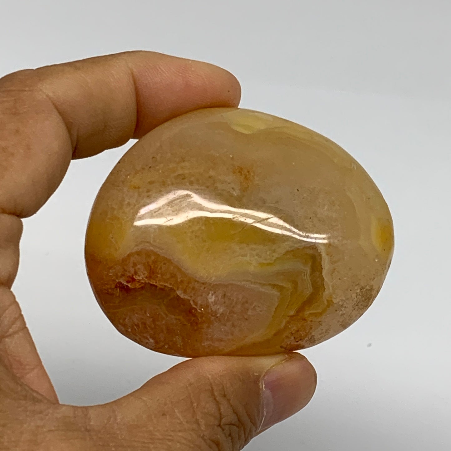 208.3g, 2.2"-2.3", 2pcs, Red Carnelian Palm-Stone Gem Crystal Polished, B37612