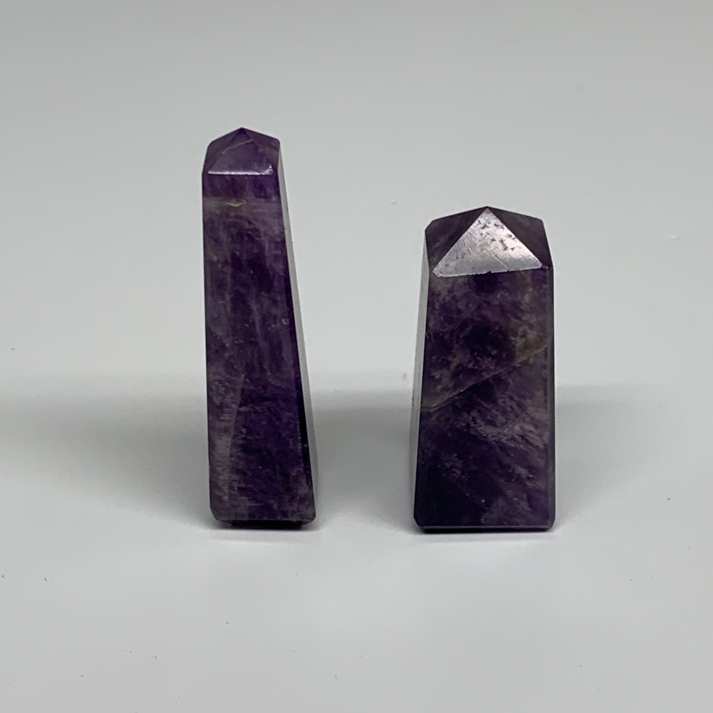 96g, 2.2"-2.7", 2pcs, Natural Amethyst Tower Point Obelisk @Brazil, B31242