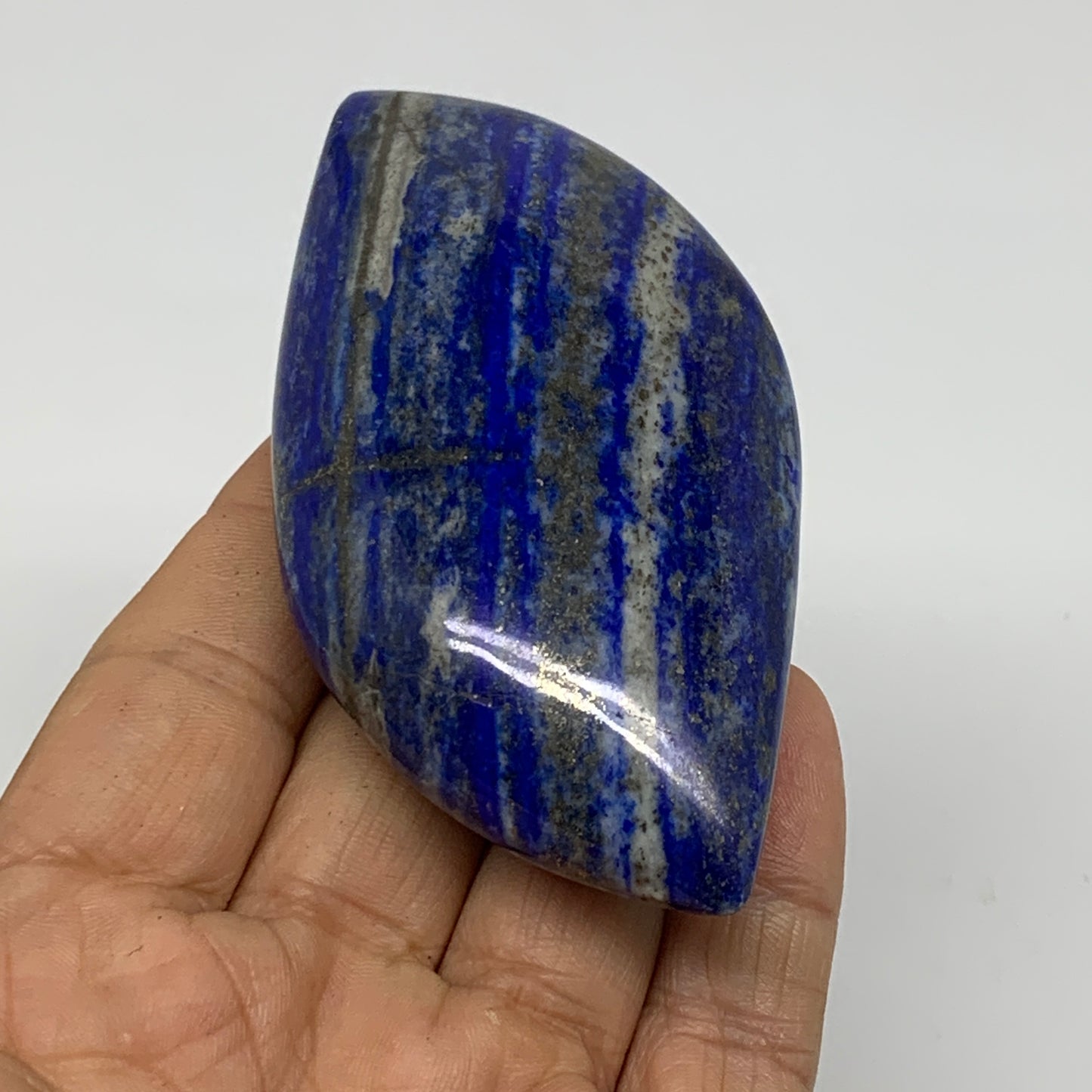 133g, 4"x1.8"x0.9", Natural Lapis Lazuli Palm Stone @Afghanistan, B36707