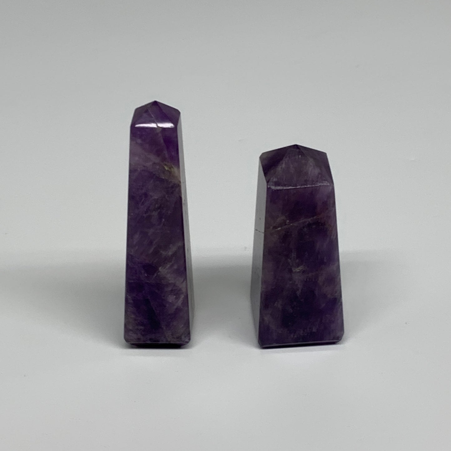 96g, 2.2"-2.7", 2pcs, Natural Amethyst Tower Point Obelisk @Brazil, B31242